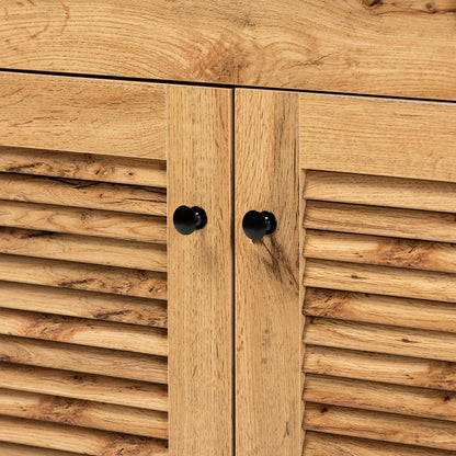 Baxton Studio - Agni Storage Cabinet in Oak Brown/Black - DR 883701-Wotan Oak view 5