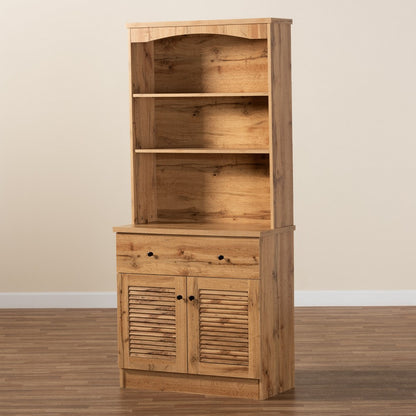 Baxton Studio - Agni Storage Cabinet in Oak Brown/Black - DR 883701-Wotan Oak view 7