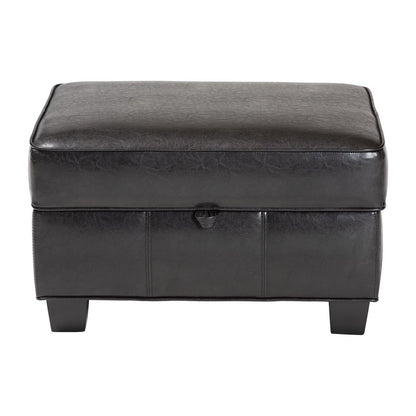 Baxton Studio - Agustus Ottoman in Dark Brown - A-136-001-Ottoman view 3