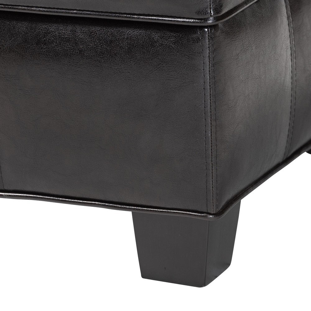 Baxton Studio - Agustus Ottoman in Dark Brown - A-136-001-Ottoman view 7