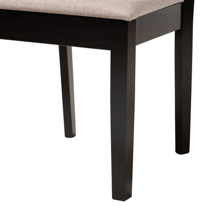 Baxton Studio - Aiden Dining Set in Beige/Dark Brown - Alice-Sand/Dark Brown-5PC Dining Set view 6