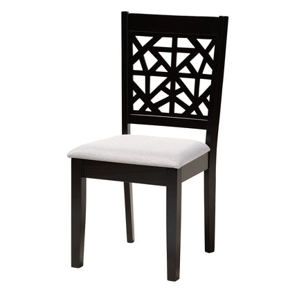 Baxton Studio - Aiden Dining Set in Grey/Dark Brown - Aiden-Grey/Dark Brown-5PC Dining Set view 2