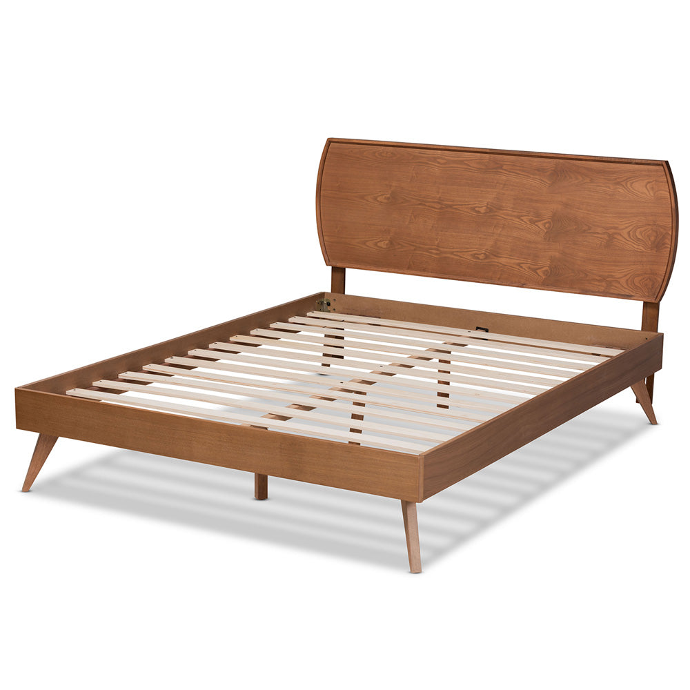 Baxton Studio - Aimi King Size Bed in Walnut Brown  - Aimi-Ash Walnut-King view 3