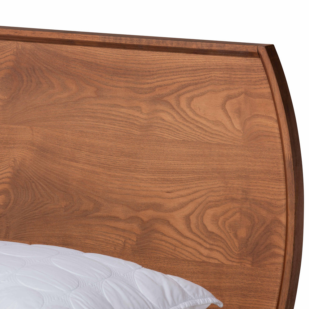 Baxton Studio - Aimi King Size Bed in Walnut Brown  - Aimi-Ash Walnut-King view 4