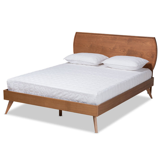 Baxton Studio - Aimi Queen Size Bed in Walnut Brown  - Aimi-Ash Walnut-Queen view 1