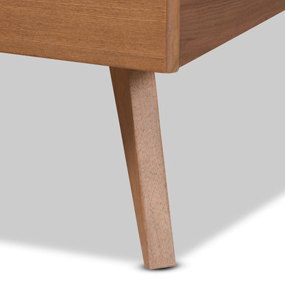 Baxton Studio - Aimi Queen Size Bed in Walnut Brown  - Aimi-Ash Walnut-Queen view 5