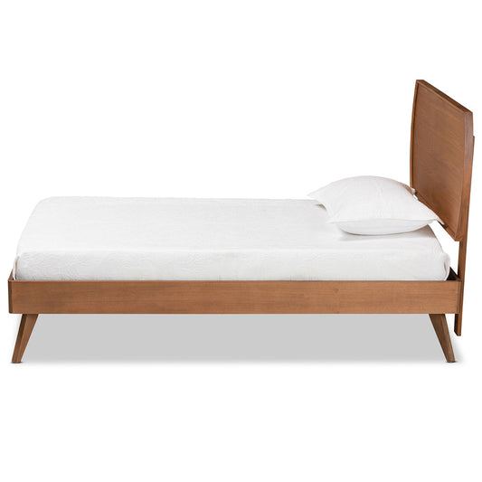 Baxton Studio - Aimi Twin Size Bed in Walnut Brown  - Aimi-Ash Walnut-Twin view 2