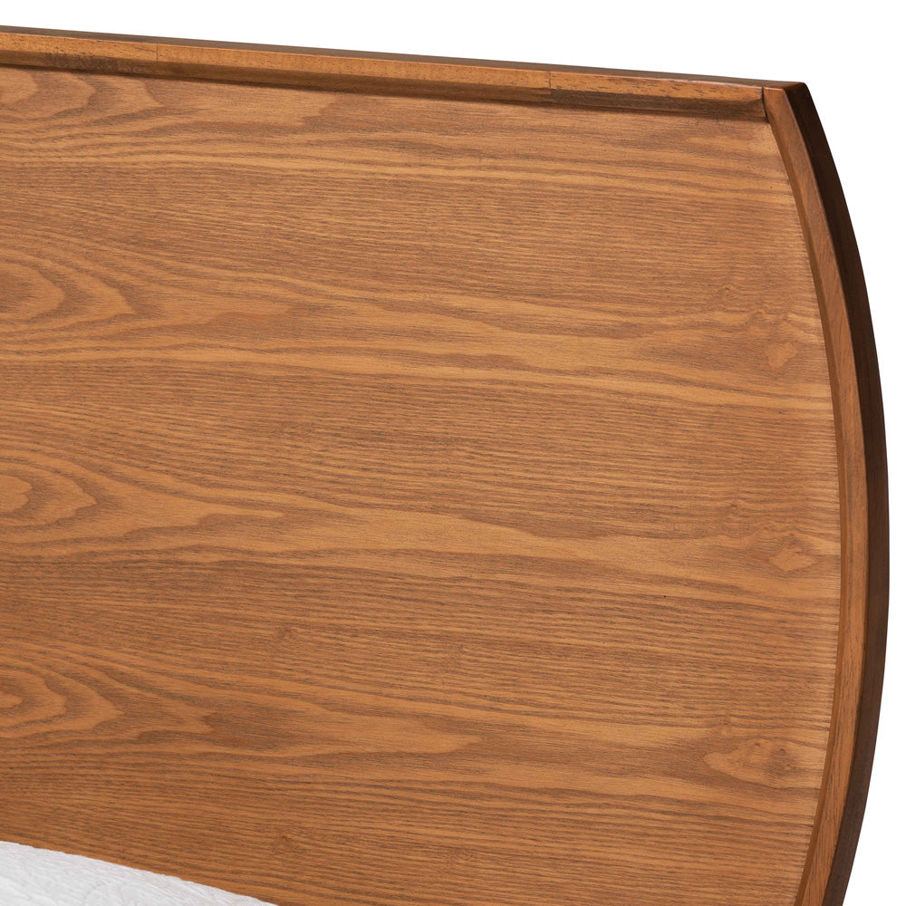Baxton Studio - Aimi Twin Size Bed in Walnut Brown  - Aimi-Ash Walnut-Twin view 4