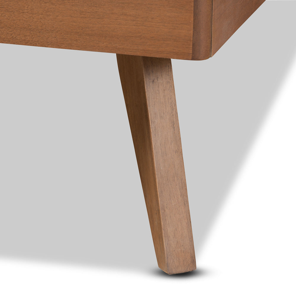 Baxton Studio - Aimi Twin Size Bed in Walnut Brown  - Aimi-Ash Walnut-Twin view 5