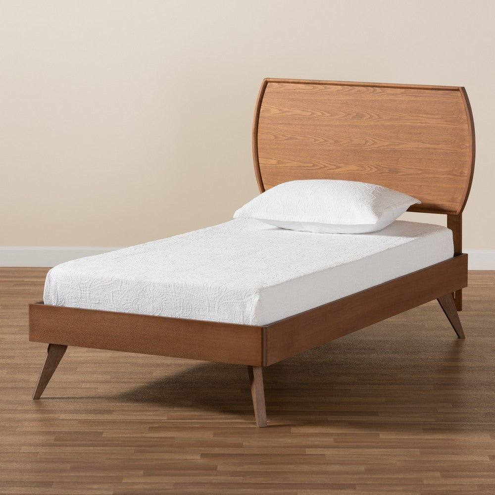 Baxton Studio - Aimi Twin Size Bed in Walnut Brown  - Aimi-Ash Walnut-Twin view 7