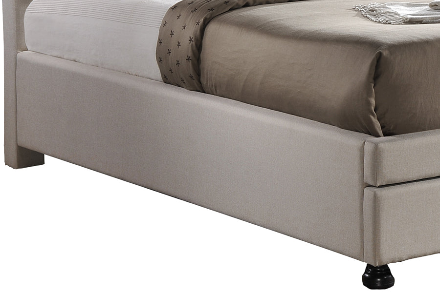 Baxton Studio - Ainge King Size Bed in Light Beige - BBT6423-Light Beige-King view 3
