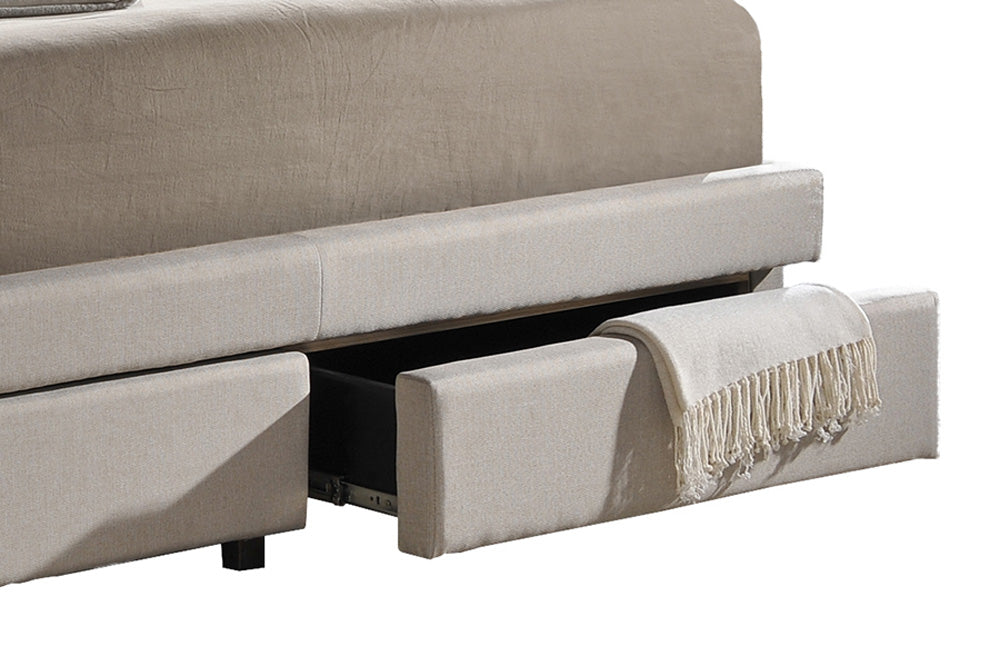 Baxton Studio - Ainge King Size Bed in Light Beige - BBT6423-Light Beige-King view 4