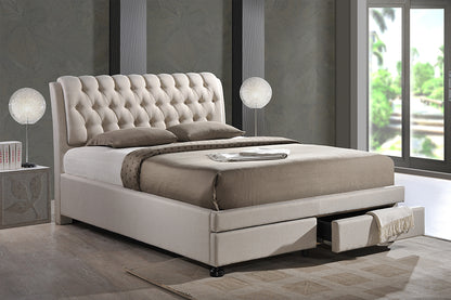 Baxton Studio - Ainge King Size Bed in Light Beige - BBT6423-Light Beige-King view 5