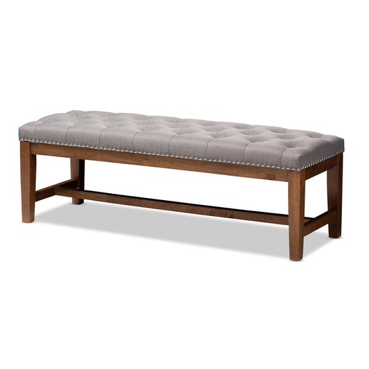 Baxton Studio - Ainsley Bench in Grey - BBT5338-Grey view 1