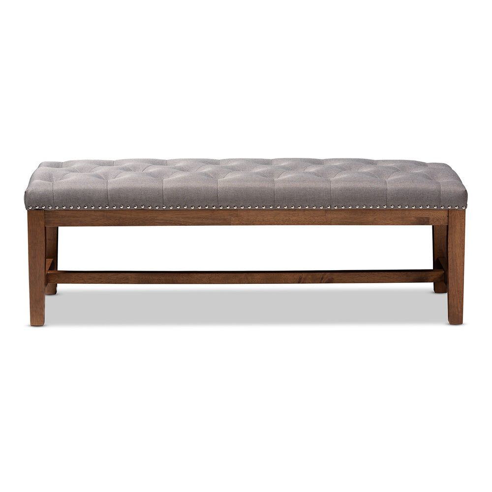Baxton Studio - Ainsley Bench in Grey - BBT5338-Grey view 2