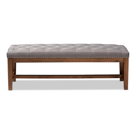 Baxton Studio - Ainsley Bench in Grey - BBT5338-Grey view 2