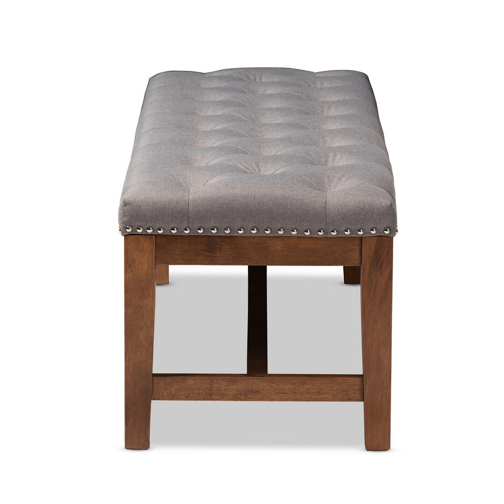 Baxton Studio - Ainsley Bench in Grey - BBT5338-Grey view 3