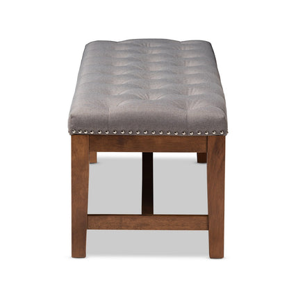 Baxton Studio - Ainsley Bench in Grey - BBT5338-Grey view 3