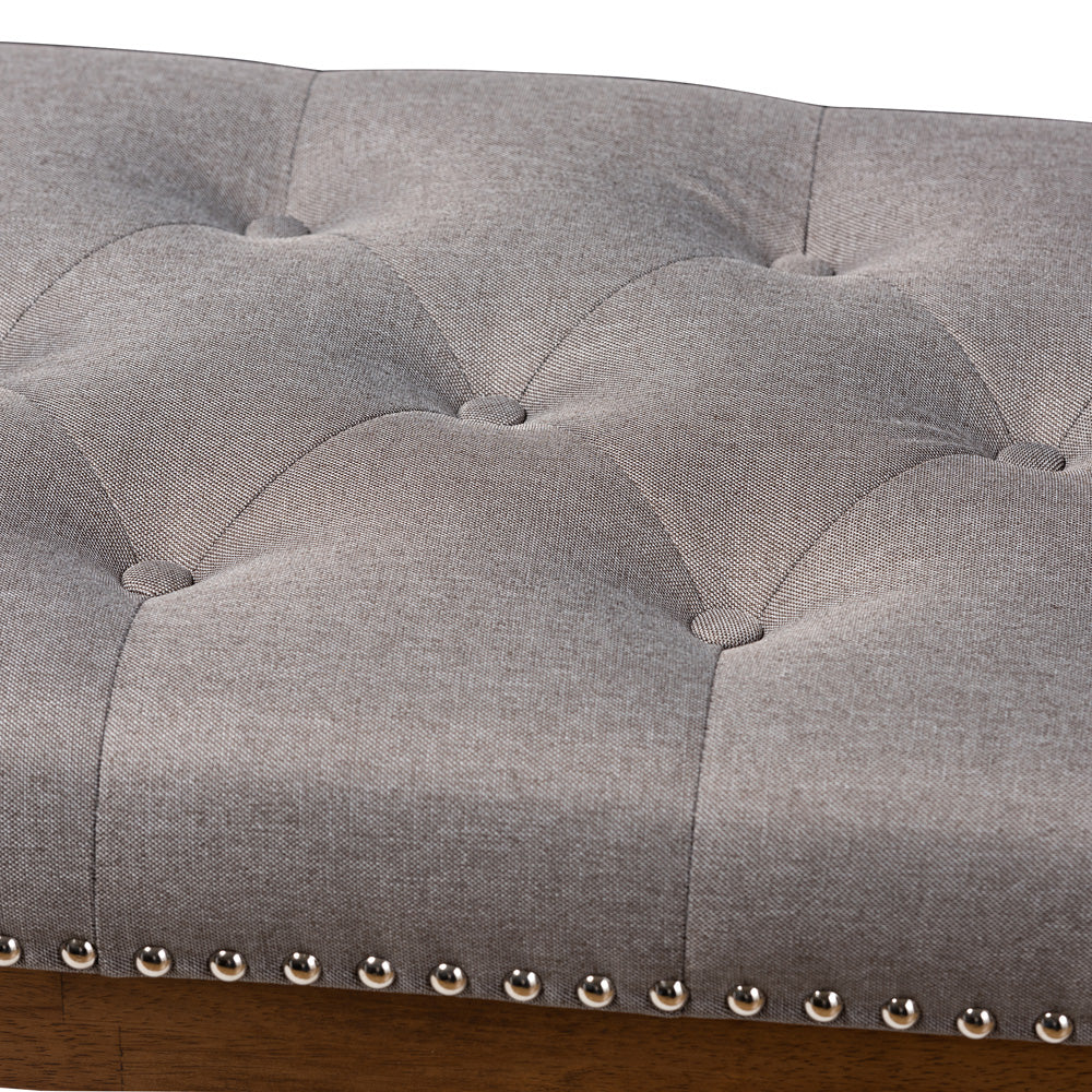 Baxton Studio - Ainsley Bench in Grey - BBT5338-Grey view 4