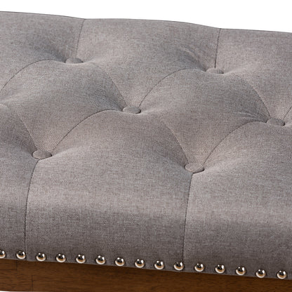 Baxton Studio - Ainsley Bench in Grey - BBT5338-Grey view 4