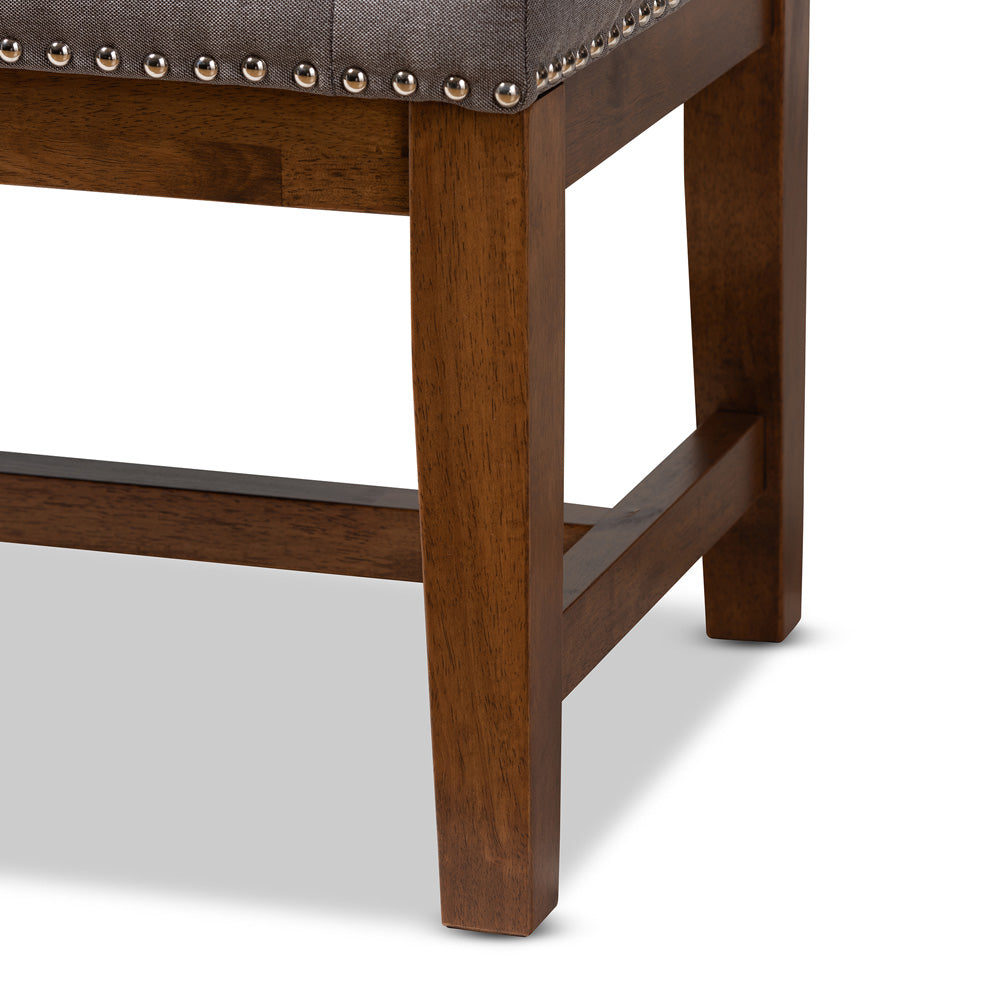 Baxton Studio - Ainsley Bench in Grey - BBT5338-Grey view 5
