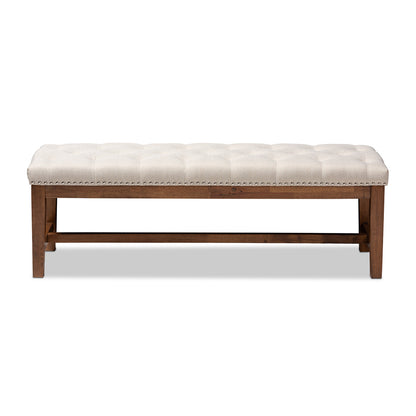 Baxton Studio - Ainsley Bench in Light Beige - BBT5338-Light Beige view 2