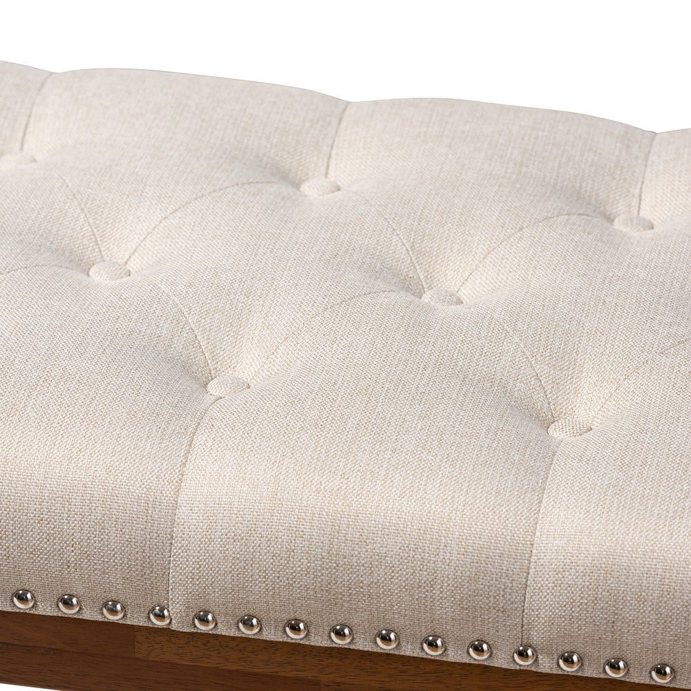 Baxton Studio - Ainsley Bench in Light Beige - BBT5338-Light Beige view 4