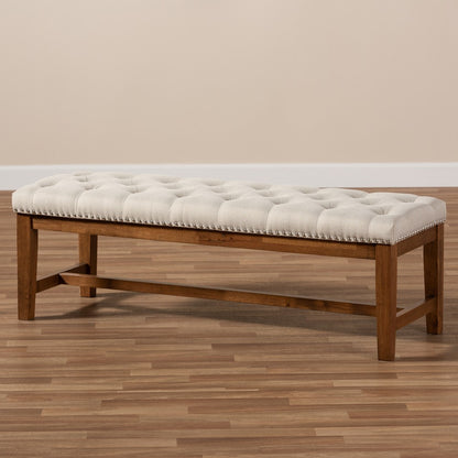 Baxton Studio - Ainsley Bench in Light Beige - BBT5338-Light Beige view 7