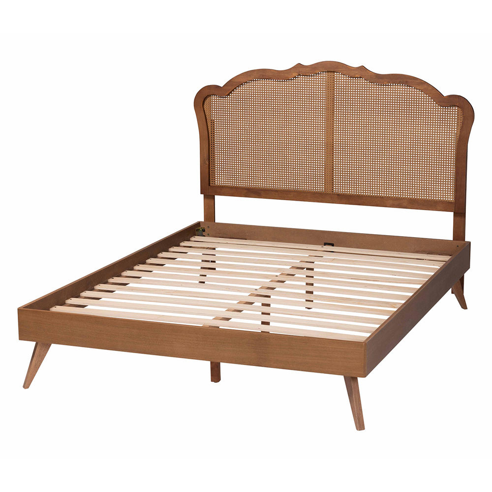 Baxton Studio - Aithan King Bed w/ Headboard in Walnut Brown - MG9773-1/9704-King view 3