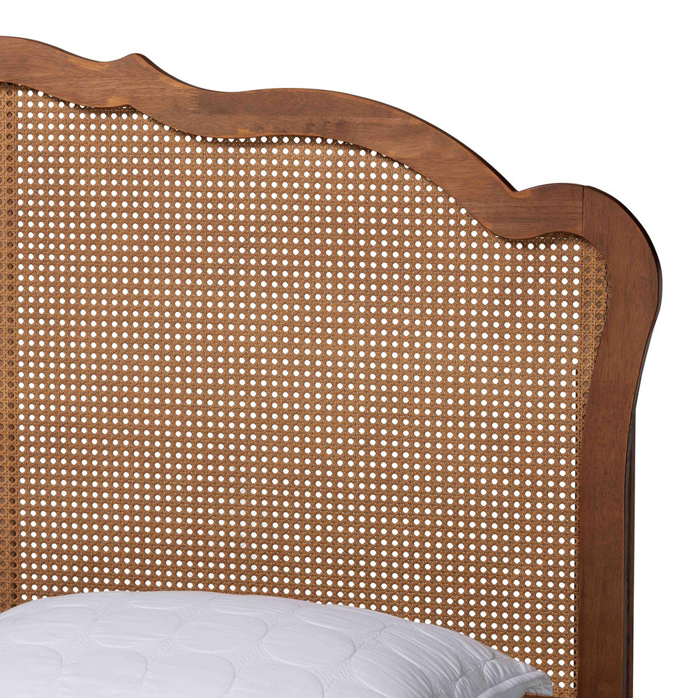 Baxton Studio - Aithan Queen Bed w/ Headboard in Walnut Brown - MG9773-1/9704-Queen view 4