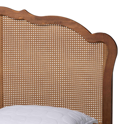 Baxton Studio - Aithan Queen Bed w/ Headboard in Walnut Brown - MG9773-1/9704-Queen view 4