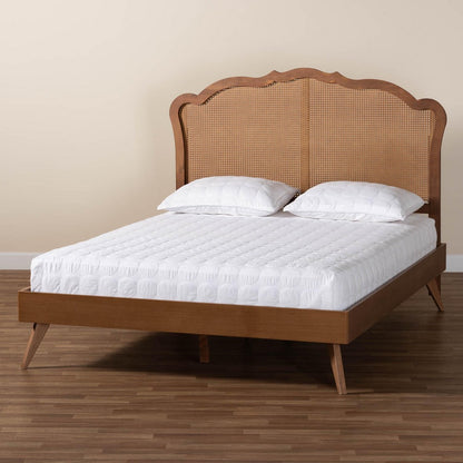 Baxton Studio - Aithan Queen Bed w/ Headboard in Walnut Brown - MG9773-1/9704-Queen view 8