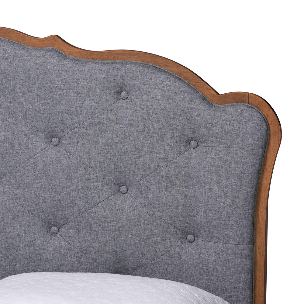 Baxton Studio - Aithan Queen Size Bed in Ash Walnut/Grey - MG9773/9704-Queen view 4