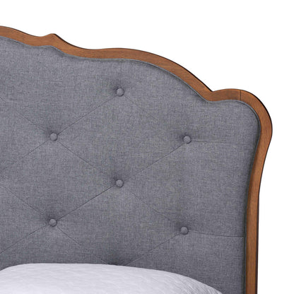 Baxton Studio - Aithan Queen Size Bed in Ash Walnut/Grey - MG9773/9704-Queen view 4
