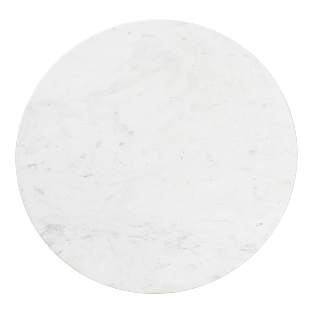 Baxton Studio - Akanji Coffee Table in Marble White/Black - FUR6879-Marble Top Hammer Round-CT view 3