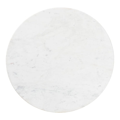 Baxton Studio - Akanji Coffee Table in Marble White/Black - FUR6879-Marble Top Hammer Round-CT view 3