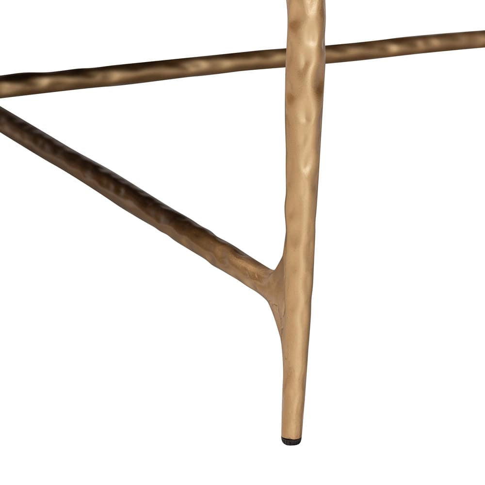 Baxton Studio - Akanji Coffee Table in Marble White/Gold - FUR6885-Natural Marble Top Square-CT view 3