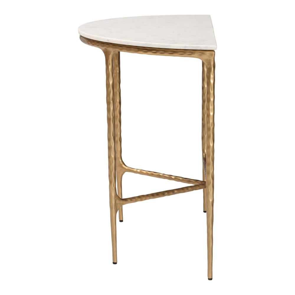 Baxton Studio - Akanji Console Table in Marble White/Gold - FUR6886-Natural Marble Top D-Console Table view 3