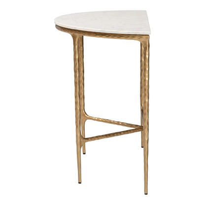 Baxton Studio - Akanji Console Table in Marble White/Gold - FUR6886-Natural Marble Top D-Console Table view 3