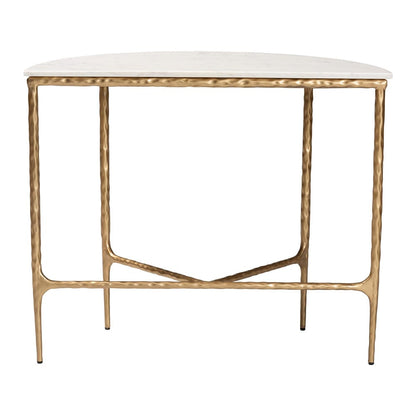 Baxton Studio - Akanji Console Table in Marble White/Gold - FUR6886-Natural Marble Top D-Console Table view 4