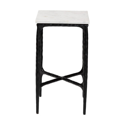 Baxton Studio - Akanji End Table in Marble White/Black - FUR6882-Marble Top Hammer Rectangle-ET view 3
