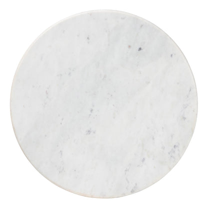 Baxton Studio - Akanji End Table in Marble White/Gold - FUR6895-Marble Top Hammer Iron-ET view 3