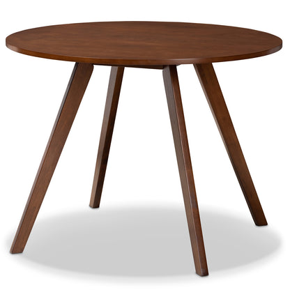 Baxton Studio - Alana Dining Table in Walnut - Hexa-Walnut-Round DT view 1