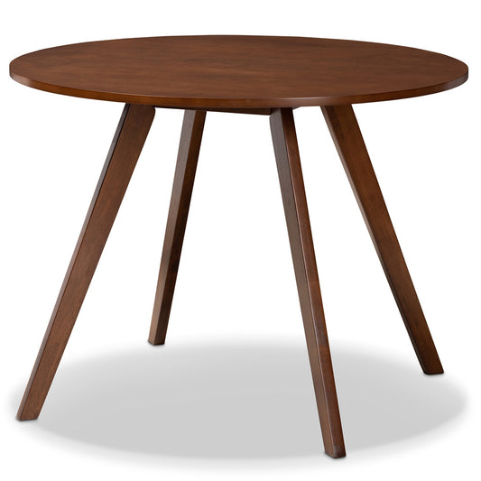 Baxton Studio - Alana Dining Table in Walnut - Hexa-Walnut-Round DT view 1