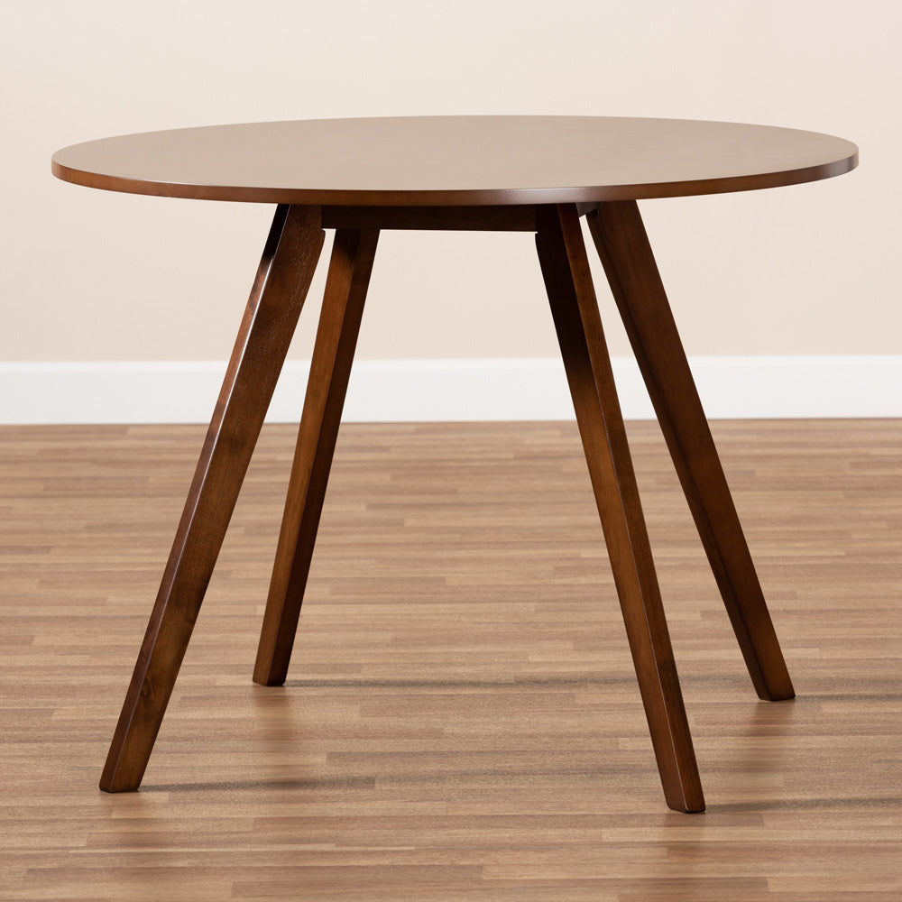 Baxton Studio - Alana Dining Table in Walnut - Hexa-Walnut-Round DT view 5