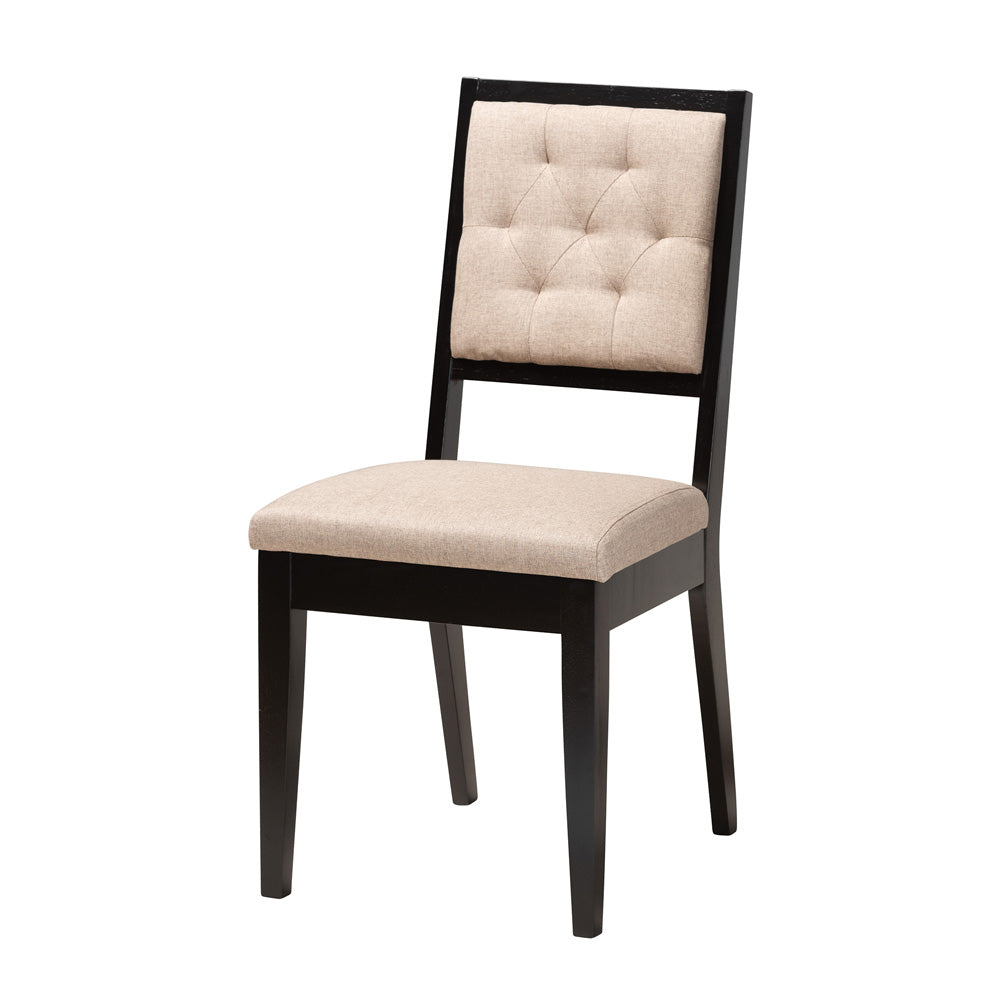 Baxton Studio - Alani Dining Set in Beige/Dark Brown - Alani-Sand/Dark Brown-5PC Dining Set view 2