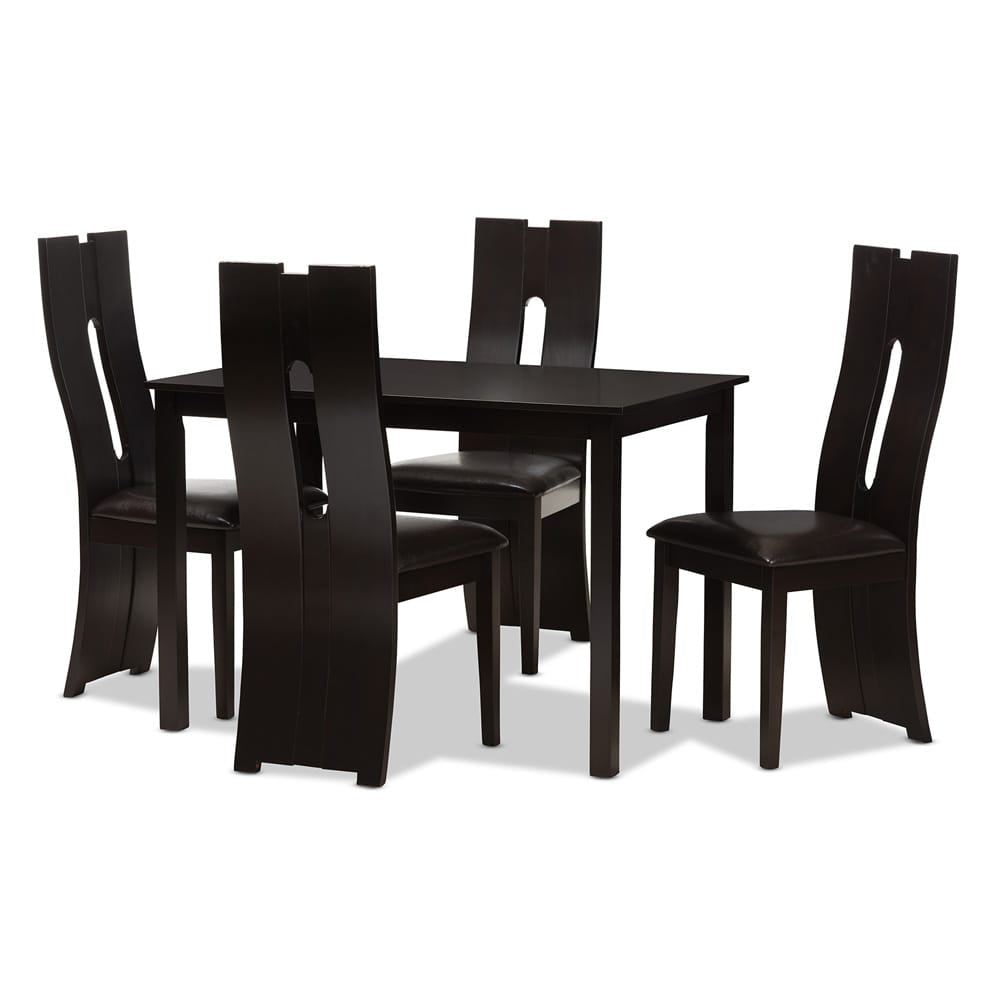 Baxton Studio - Alani Dining Set in Dark Brown - RH5509C-Dark Brown Dining Set view 1