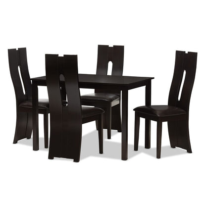Baxton Studio - Alani Dining Set in Dark Brown - RH5509C-Dark Brown Dining Set view 1