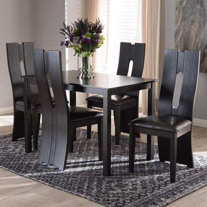Baxton Studio - Alani Dining Set in Dark Brown - RH5509C-Dark Brown Dining Set view 5