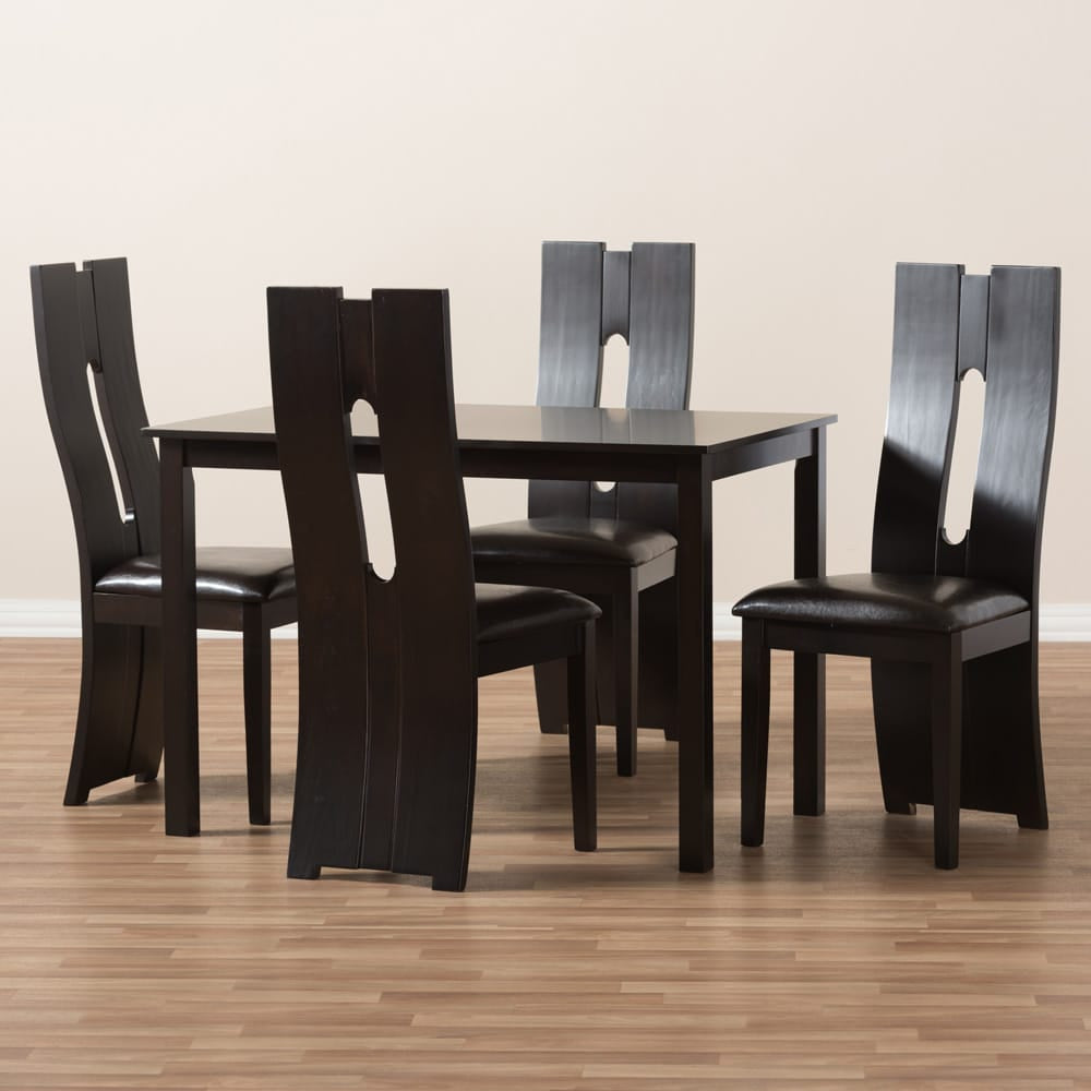 Baxton Studio - Alani Dining Set in Dark Brown - RH5509C-Dark Brown Dining Set view 6